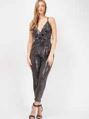 Frill Detail pailletten jumpsuit