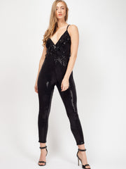 Frill Detail pailletten jumpsuit