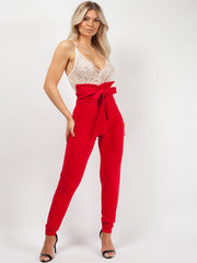 Tie Knot Front High Waist Trousers
