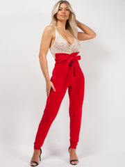 Tie Knot Front High Waist Trousers