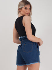 Draai de voorkant geribbelde bodysuit