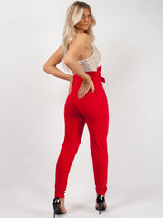 Tie Knot Front High Waist Trousers