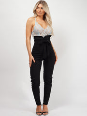 Tie Knot Front High Waist Trousers