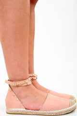 Studded Suedette Espadrille Sandals