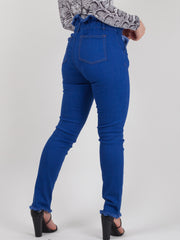Raw Finish High Waist Denim Trousers