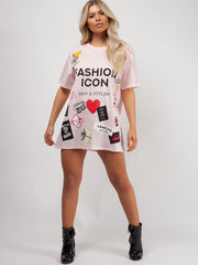 Oversized Fashion Icon Printed T-Shirt
