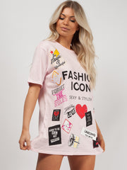 Oversized Fashion Icon Printed T-Shirt