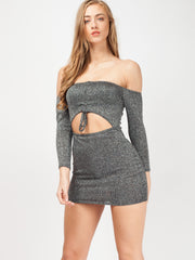 Vordere Lurex -Bardot -Kleidung ausschneiden