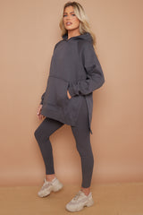 Oversized Split Sides Hoodie & Ribbed Leggings Co-ord