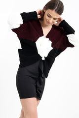 Multi Coloured Twist Knot Knitted Jumper