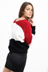 Multi Coloured Twist Knot Knitted Jumper