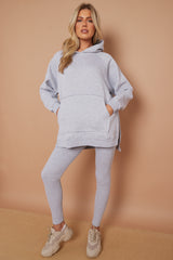 Oversized Split Sides Hoodie & Ribbed Leggings Co-ord