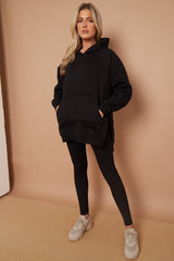 Oversized Split Sides Hoodie & Ribbed Leggings Co-ord