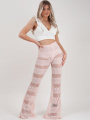 Pantalones acampanados de crochet