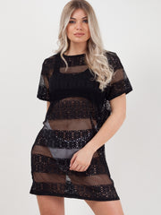 Crochet Knit Shift Dress