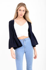 Frill Hem Lurex Gypsy Blazer Jacket
