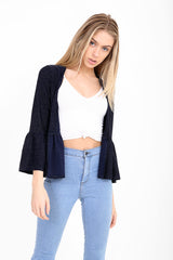 Frill Hem Lurex Gypsy Blazer Jacket
