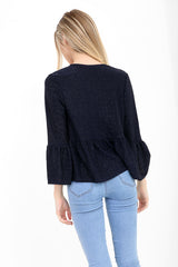 Frill Hem Lurex Gypsy Blazer Jacket