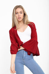 Frill Hem Lurex Gypsy Blazer Jacket