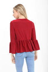 Frill Hem Lurex Gypsy Blazer Jacket