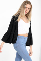Frill Hem Lurex Gypsy Blazer Jacket