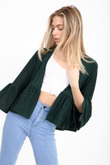 Frill Hem Lurex Gypsy Blazer Jacket