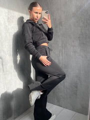 Co-out van de codeed top & split-broek fleece coöperatie