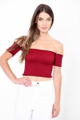 Shirred Bandeau Top