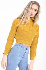 Jersey de tejido de punto de cola de cuello volante