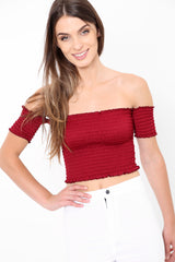 Shirred Bandeau Top