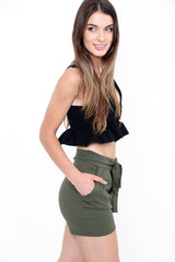 Tie Knot Belted Shorts