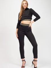 Patterned Trim Fleece Co-ord