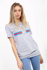 Königin Slogan gedrucktes T -Shirt