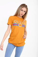 Königin Slogan gedrucktes T -Shirt