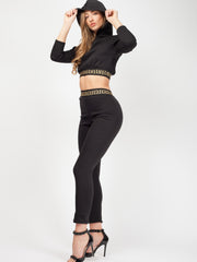 Patterned Trim Fleece Co-ord