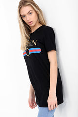 Königin Slogan gedrucktes T -Shirt