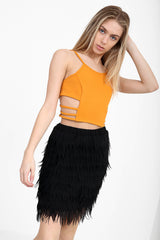 Cut Out Sides Cami Crop Top