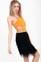 Cut Out Sides Cami Crop Top