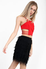 Cut Out Sides Cami Crop Top