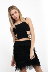 Cut Out Sides Cami Crop Top