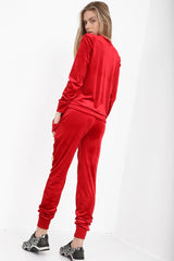 Girl Boss Slogan Velvet Tracksuit Loungewear