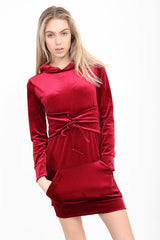Velvet Hooded Corset Dress