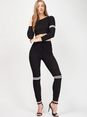 White Stripe Ribbed Co-ord