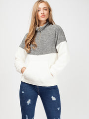 Two Tone Faux Fur Sweat Jumper