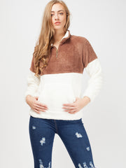 Two Tone Faux Fur Sweat Jumper