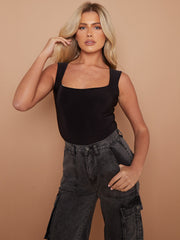 Square Neck Slinky Bodysuit