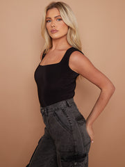 Square Neck Slinky Bodysuit
