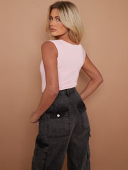 Square Neck Slinky Bodysuit