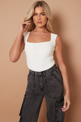 Square Neck Slinky Bodysuit