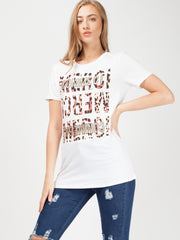 Merci Print Slogan T-Shirt